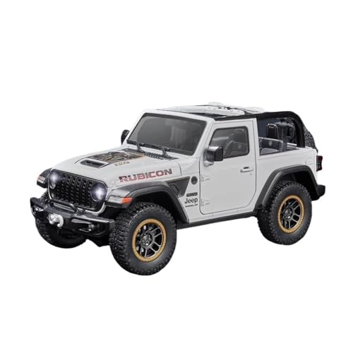 Klassisches Retro Automodell 1:18 Für Jeep Wrangler Rubicon Cabrio Version Off Road SUV Legierung Druckguss Auto Modell Sound & Licht Miniatur Im Maßstab Sammlerstück(White) von BOMXAN