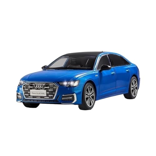 Klassisches Retro Automodell 1:18 Für NEUEN Audi A6 L Legierung Auto Modell Simulation Sound Licht Zurückziehen Sammeln Spielzeug Display Ornament Miniatur Im Maßstab Sammlerstück(Blue) von BOMXAN