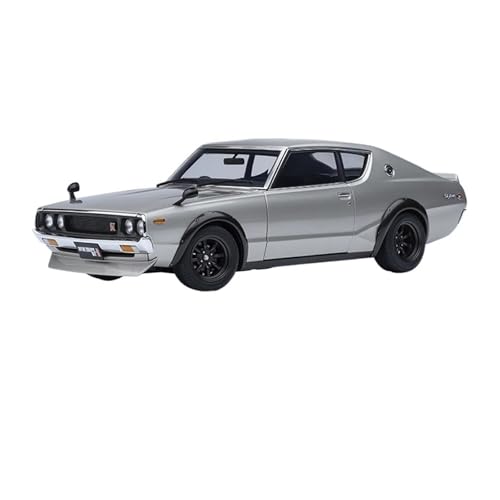 Klassisches Retro Automodell 1:18 Für Nissan Skyline 2000 GT-R KPGC110 Vollständig Offenes Automodell Aus Legierung Für Erwachsene, Hobby-Ornament-Sammlung Miniatur Im Maßstab Sammlerstück(Silver) von BOMXAN