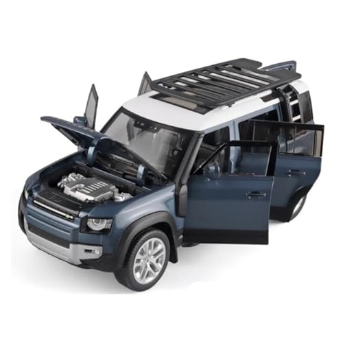 Klassisches Retro Automodell 1:18 Für Range Land Rover Defender SUV Mit Sound Und Leichtmetall-Druckguss-Geländewagenmodell Miniatur Im Maßstab Sammlerstück(Blue) von BOMXAN