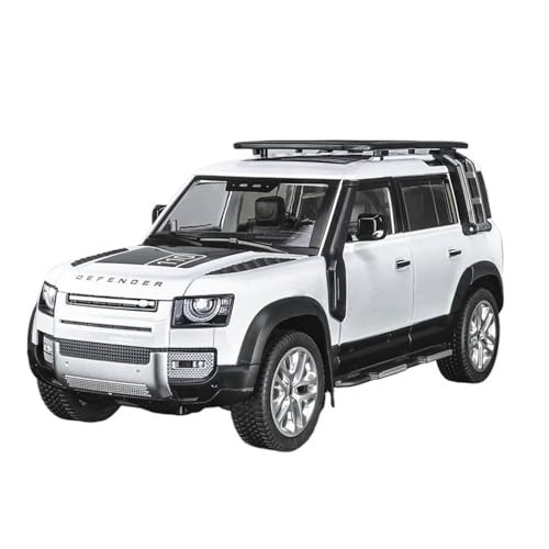 Klassisches Retro Automodell 1:18 Für Range Land Rover Defender SUV Mit Sound Und Leichtmetall-Druckguss-Geländewagenmodell Miniatur Im Maßstab Sammlerstück(White) von BOMXAN