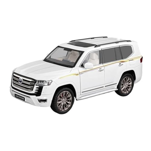 Klassisches Retro Automodell 1:18 Toyota Land Cruiser LC300 SUV-Legierungsauto-Druckgussmodell, Kinderspielzeug-Trendanzeige Miniatur Im Maßstab Sammlerstück(White) von BOMXAN