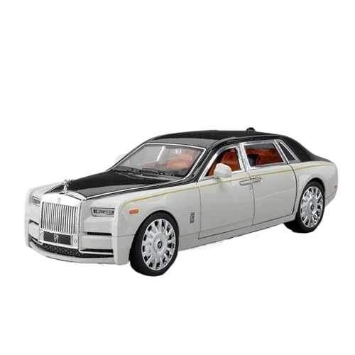 Klassisches Retro Automodell 1:20 Für Rolls Royce Phantom Legierung Auto Modell Druckguss Fahrzeuge Sammlung Simulation Sound Licht Spielzeug Miniatur Im Maßstab Sammlerstück(White with Black) von BOMXAN