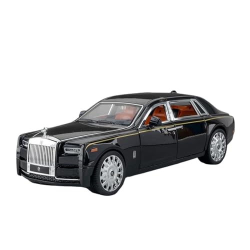 Klassisches Retro Automodell 1:20 Für Rolls Royce Phantom Türen Zu Öffnen Mit Zurückziehbarem Soundlicht, Spielzeuglegierungs-Druckguss-Automodelle Miniatur Im Maßstab Sammlerstück(Black) von BOMXAN