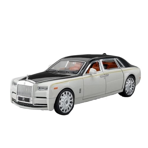 Klassisches Retro Automodell 1:20 Für Rolls Royce Phantom Türen Zu Öffnen Mit Zurückziehbarem Soundlicht, Spielzeuglegierungs-Druckguss-Automodelle Miniatur Im Maßstab Sammlerstück(White) von BOMXAN