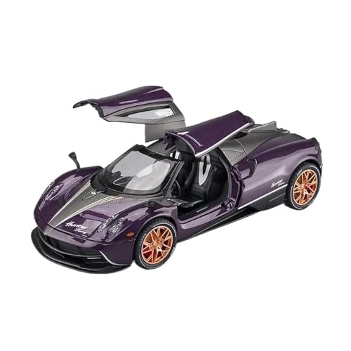 Klassisches Retro Automodell 1:22 Für Pagani Huayra Dinastia Alloy Diecast Super Car Model Classic Gull Wing Door Collection Ornament Miniatur Im Maßstab Sammlerstück(Purple) von BOMXAN