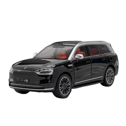 Klassisches Retro Automodell 1:24 Für AITO M9 SUV New Energy Legierung Auto Modell Simulation Sound Und Licht Sammlung Kinder Spielzeug Miniatur Im Maßstab Sammlerstück(Black) von BOMXAN