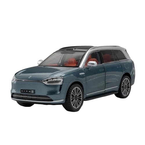 Klassisches Retro Automodell 1:24 Für AITO M9 SUV New Energy Legierung Auto Modell Simulation Sound Und Licht Sammlung Kinder Spielzeug Miniatur Im Maßstab Sammlerstück(Blue) von BOMXAN