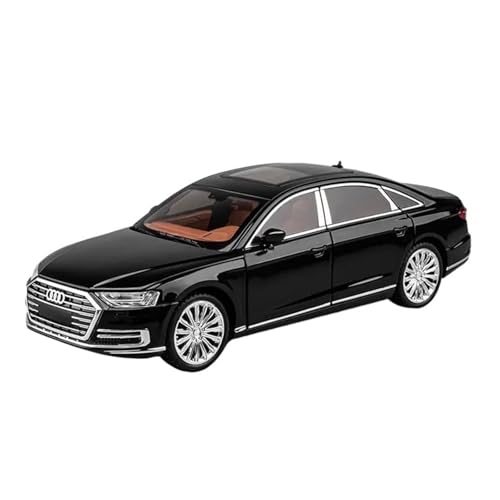 Klassisches Retro Automodell 1:24 Für Audi A8 Legierung Auto Modell Druckguss Metall Fahrzeuge Simulation Sound Und Licht Sammlung Jungen Spielzeug Miniatur Im Maßstab Sammlerstück(Black) von BOMXAN