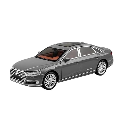 Klassisches Retro Automodell 1:24 Für Audi A8 Legierung Diecast Auto Modell Hohe Simulation Sound Und Licht Sammlung Kinder Spielzeug Miniatur Im Maßstab Sammlerstück(Gray) von BOMXAN