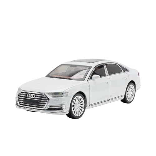 Klassisches Retro Automodell 1:24 Für Audi A8 Legierung Druckguss Metall Spielzeugfahrzeuge Automodell Hohe Simulation Sound Und Licht Sammlung Miniatur Im Maßstab Sammlerstück(White) von BOMXAN