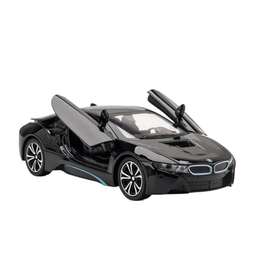 Klassisches Retro Automodell 1:24 Für BMW I8 New Energy Auto Legierung Sportwagen Modell Simulation Sound Licht Kinderspielzeug Miniatur Im Maßstab Sammlerstück(Black) von BOMXAN