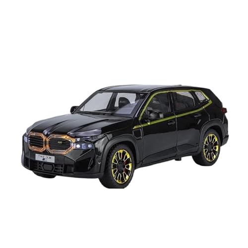 Klassisches Retro Automodell 1:24 Für BMW XM Simulation Sound Und Licht Kollektives Legierungs-SUV-Automodell Offroad-Miniaturfahrzeuge Miniatur Im Maßstab Sammlerstück(Black) von BOMXAN