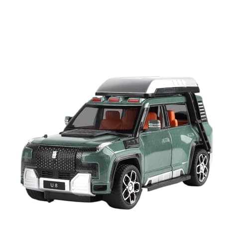 Klassisches Retro Automodell 1:24 Für BYD Yangwang U8 SUV Legierung Automodell New Energy Geländewagen Sound Und Licht Kinderspielzeug Miniatur Im Maßstab Sammlerstück(Green) von BOMXAN