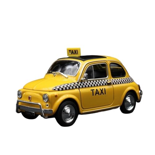 Klassisches Retro Automodell 1:24 Für FIAT 500 Taxi Legierung Druckguss Auto Modell Hohe Simulation Sammlung Spielzeug Für Kinder Geburtstag Spielzeug Miniatur Im Maßstab Sammlerstück von BOMXAN