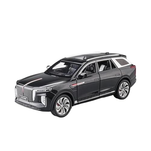 Klassisches Retro Automodell 1:24 Für HONGQI E-HS9 SUV Legierung Diecast Simulation Fahrzeuge Modell Sound Und Licht Sammlung Kinder Spielzeug Miniatur Im Maßstab Sammlerstück(Black) von BOMXAN