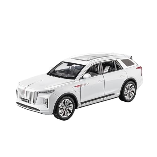 Klassisches Retro Automodell 1:24 Für HONGQI E-HS9 SUV Legierung Diecast Simulation Fahrzeuge Modell Sound Und Licht Sammlung Kinder Spielzeug Miniatur Im Maßstab Sammlerstück(White) von BOMXAN