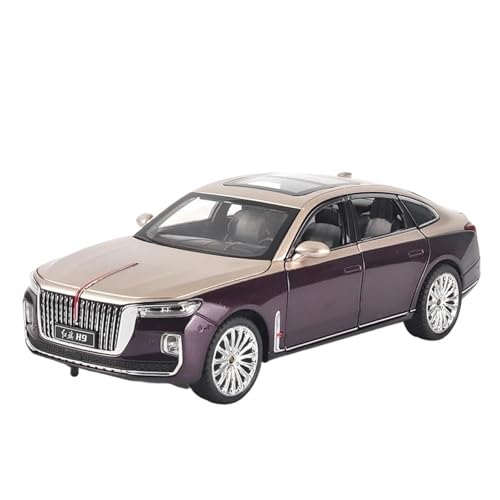 Klassisches Retro Automodell 1:24 Für Hong QI H9 Alloy Diecast High Simulation Car Model Sound and Light Collection Kinderspielzeug Miniatur Im Maßstab Sammlerstück(Purple) von BOMXAN