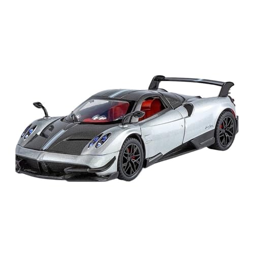 Klassisches Retro Automodell 1:24 Für Huayra BC Legierung Auto Modell Mit Sound Licht Sammlung Kinder Spielzeug Fahrzeug Decor Diecast Voiture Miniatur Im Maßstab Sammlerstück(Silver) von BOMXAN