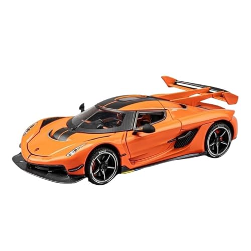 Klassisches Retro Automodell 1:24 Für Koenigsegg Jesko Legierung Sportfahrzeug Auto Modell Simulation Sound Und Licht Sammlung Kinder Spielzeug Miniatur Im Maßstab Sammlerstück(Orange) von BOMXAN