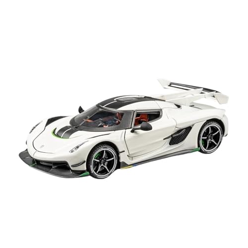 Klassisches Retro Automodell 1:24 Für Koenigsegg Jesko Legierung Sportfahrzeug Auto Modell Simulation Sound Und Licht Sammlung Kinder Spielzeug Miniatur Im Maßstab Sammlerstück(White) von BOMXAN