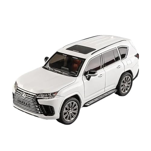 Klassisches Retro Automodell 1:24 Für LX600 SUV Legierung Auto Modell Druckguss Metall Geländewagen Simulation Sound Und Licht Sammlung Miniatur Im Maßstab Sammlerstück(White) von BOMXAN