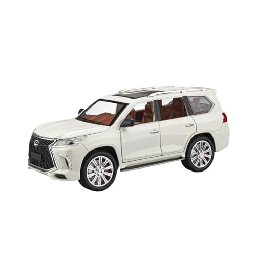 Klassisches Retro Automodell 1:24 Für Lexus LX570 Off Road SUV Legierung Diecast Auto Modell Computer Desktop Sammlung Hobby Ornament Miniatur Im Maßstab Sammlerstück(White) von BOMXAN