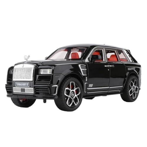 Klassisches Retro Automodell 1:24 Für Rolls Royce Cullinan Mansory Angepasste Modifizierte Version Sound & Light Pull Back Legierung Automodell Miniatur Im Maßstab Sammlerstück(Black) von BOMXAN