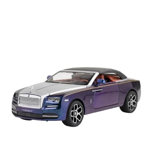 Klassisches Retro Automodell 1:24 Für Rolls-Royce Dawn Cabrio Legierungsautomodell Sound Und Licht Sammlerstück Heimdekoration Miniatur Im Maßstab Sammlerstück(Purple) von BOMXAN