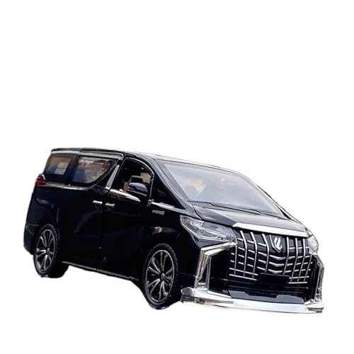 Klassisches Retro Automodell 1:24 Für Toyota Alphard MPV Legierung Druckguss Auto Modell Sammlung Sound Licht Simulation Kinder Spielzeug Miniatur Im Maßstab Sammlerstück(Black) von BOMXAN