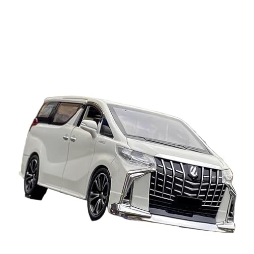 Klassisches Retro Automodell 1:24 Für Toyota Alphard MPV Legierung Druckguss Auto Modell Sammlung Sound Licht Simulation Kinder Spielzeug Miniatur Im Maßstab Sammlerstück(White) von BOMXAN