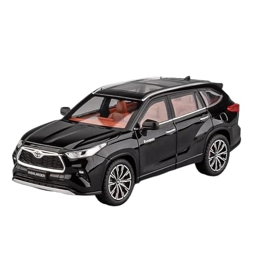 Klassisches Retro Automodell 1:24 Für Toyota Highlander SUV Legierung Modell Auto Sound Und Licht Auto Spielzeug Für Kinder Spielzeug Fahrzeug Miniatur Im Maßstab Sammlerstück(Black) von BOMXAN