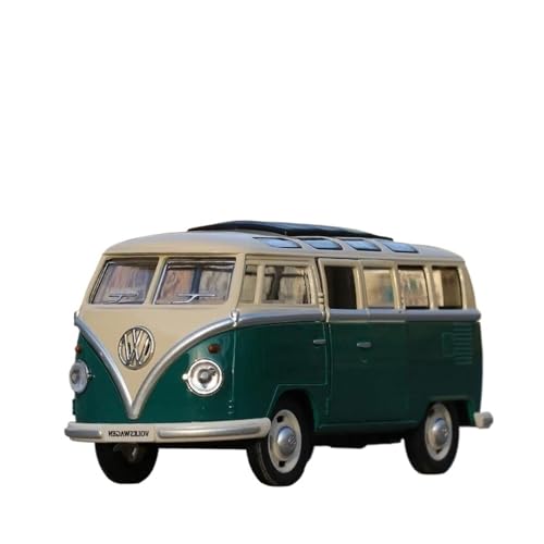 Klassisches Retro Automodell 1:24 Für Volkswagen T1 Legierung Bus Modell Diecast Metall Spielzeug Fahrzeuge Auto Modell Sammlung Sound Licht Spielzeug Miniatur Im Maßstab Sammlerstück(Green) von BOMXAN