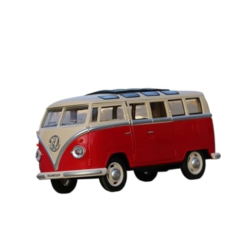 Klassisches Retro Automodell 1:24 Für Volkswagen T1 Legierung Bus Modell Diecast Metall Spielzeug Fahrzeuge Auto Modell Sammlung Sound Licht Spielzeug Miniatur Im Maßstab Sammlerstück(Red) von BOMXAN