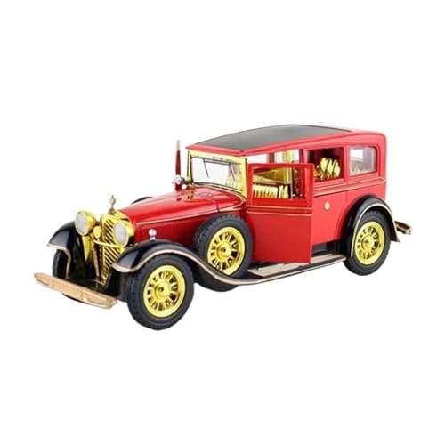 Klassisches Retro Automodell 1:28 Für Retro-Oldtimer Legierung Automodell Fahrzeuge Spielzeug Altes Auto Hohe Simulation Sammlung, Ornament Miniatur Im Maßstab Sammlerstück(Red with Black) von BOMXAN