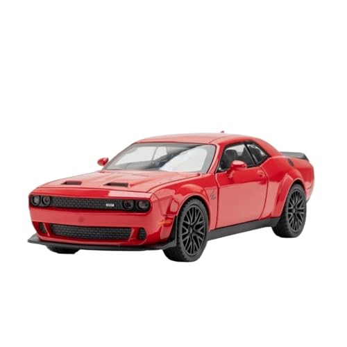 Klassisches Retro Automodell 1:32 Für Dodge Challenger Hellcat Redeye Legierung Automodell Sound Und Licht Kinderspielzeug Sammlerstücke Miniatur Im Maßstab Sammlerstück(Red) von BOMXAN