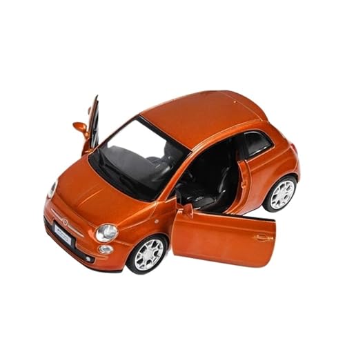 Klassisches Retro Automodell 1:32 Für FIAT 500 Legierung Mini Auto Modell Hohe Simulation Miniatur Maßstab Sammlung Kinder Spielzeug Miniatur Im Maßstab Sammlerstück(Orange) von BOMXAN