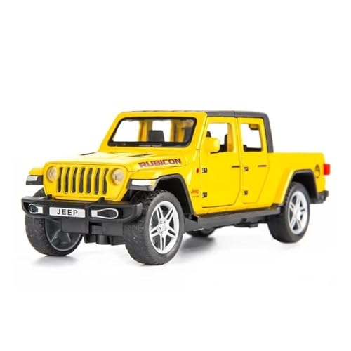 Klassisches Retro Automodell 1:32 Jeep Rubicon Mit Sound Und Licht Für Kinder Und Jungen Spielzeug-Geländewagenmodell Simulation Sammelminiatur Miniatur Im Maßstab Sammlerstück(Yellow) von BOMXAN