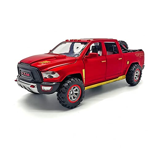 Klassisches Retro Automodell Für Dodge Ram TRX 1 32 Alu-Pickup-Automodellsimulation Sound Und Licht Ziehen Kinderspielzeuggeschenk Zurück Miniatur Im Maßstab Sammlerstück(Rot) von BOMXAN