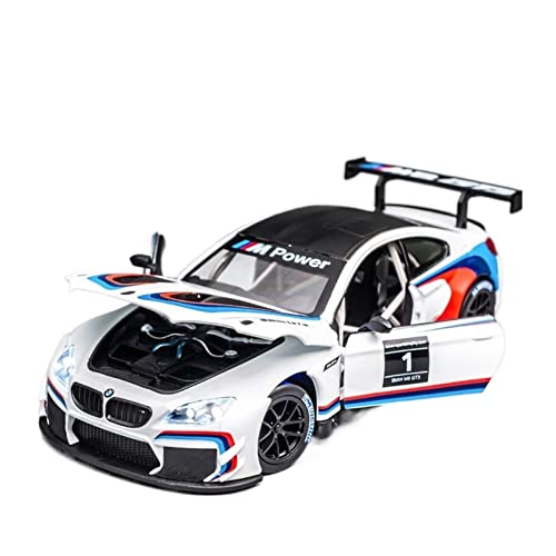 Klassisches Retro Automodell Geeignet Für BMW M6 GT3 1 24 Simulation Druckguss Modellauto Desktop Kreative Minimalistische Moderne Ornamente Miniatur Im Maßstab Sammlerstück(A) von BOMXAN