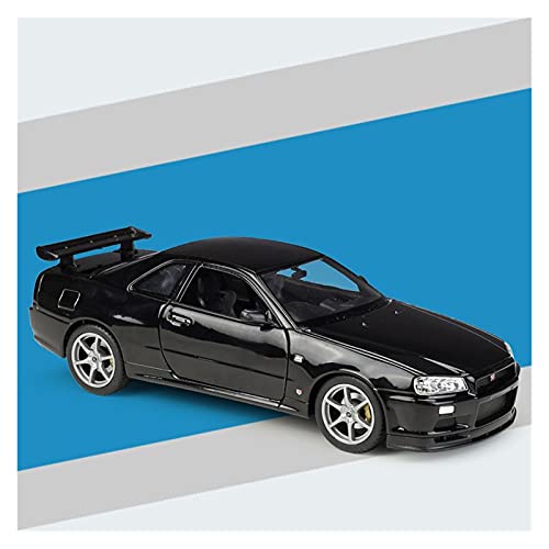 Klassisches Retro Automodell Maßstab 1 24 Diecast Für Nissan Skyline GT-R R34 Simulation Legierung Auto Modell Spielzeug Sammlung Geschenk Dekoration Miniatur Im Maßstab Sammlerstück(Schwarz) von BOMXAN