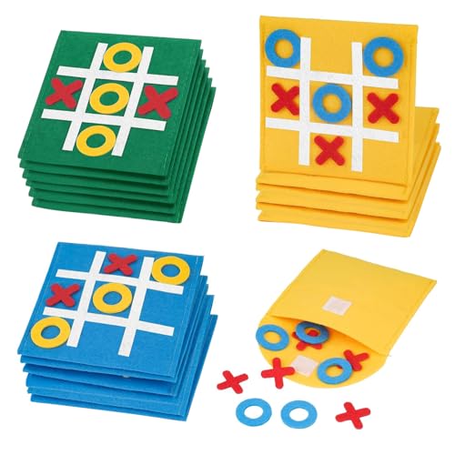 18 Stück Filz Tic Tac Toe Spiel Neun Raster Tic Tac Toe Tic Tac Toe Strategie Brettspiel Tic Tac Town Spiel Lernspielzeug Reisespiel Für Kinder Für Geburtstag, Kindertag, Party, Zuhauser, Schule von BONGSHAKALAKA