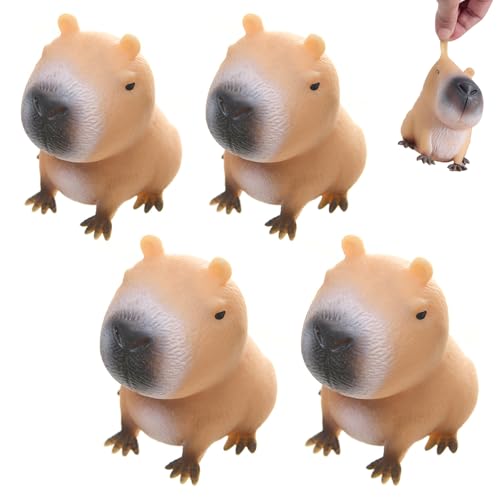 4 Stück Capybara Anti Stress Spielzeug Capybara Kugelfisch Anti Stress Stressbälle Soft Squeeze Stressabbau Spielzeug Capybara Squishy Squeeze Toy Stress Squeeze Spielzeug Für Erwachsene Und Kinder von BONGSHAKALAKA