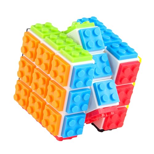 Speed Magic Cube 3x3 Build-On Brick Magic Cube Magischer Würfel 2 In 1 Brick Blöcke Und Induktionspuzzle Kompatibel Mit Lego Spielzeug Für Kinder Erwachsene Magic Cube Spielzeug Geschenke (Weiß) von BONGSHAKALAKA