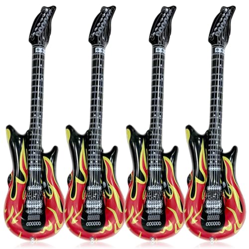 4 Stück Aufblasbare Gitarre , Luftgitarren Zum Aufblasen ,100 cm Luftgitarre , Gitarre Aufblasbar für 80s 90s Musikparty Geburtstag Dekoration Photo Booth Carnival 4 Stück Aufblasbare Gitarre , Luftgitarren Zum Aufblasen ,100 cm Luftgitarre , Gitarre Aufblasbar für 80s 90s Musikparty Geburtstag Dekoration Photo Booth Carnival von BONHHC