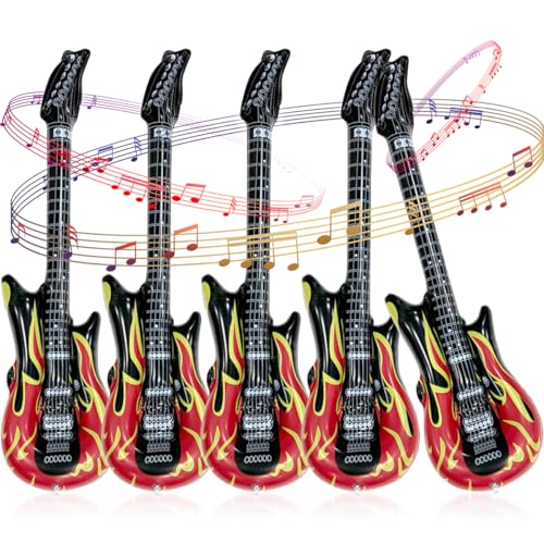 5 Stück Aufblasbare Gitarre , Luftgitarren Zum Aufblasen ,100 cm Luftgitarre , Gitarre Aufblasbar für 80s 90s Musikparty Geburtstag Dekoration Photo Booth Carnival 5 Stück Aufblasbare Gitarre , Luftgitarren Zum Aufblasen ,100 cm Luftgitarre , Gitarre Aufblasbar für 80s 90s Musikparty Geburtstag Dekoration Photo Booth Carnival von BONHHC
