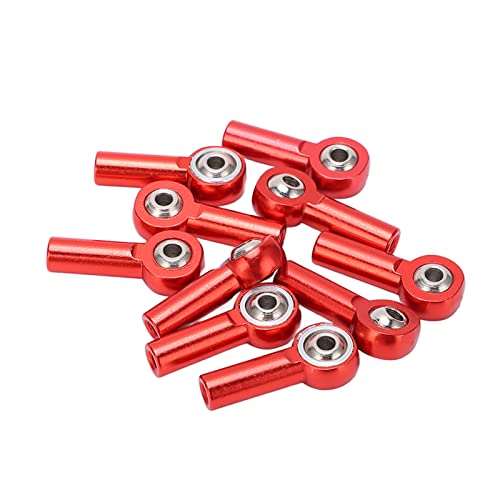 BONKZEBU 10 Stück Verbindungsstangen-Endgelenk, M3 26 Mm Aluminium-Metall-Kugelkopfhalter, RC-Gelenk-Verbindungs-Kugelkopfhalter, Kompatibel mit 1/10 1/8 Ferngesteuerten Autos (Rot) von BONKZEBU