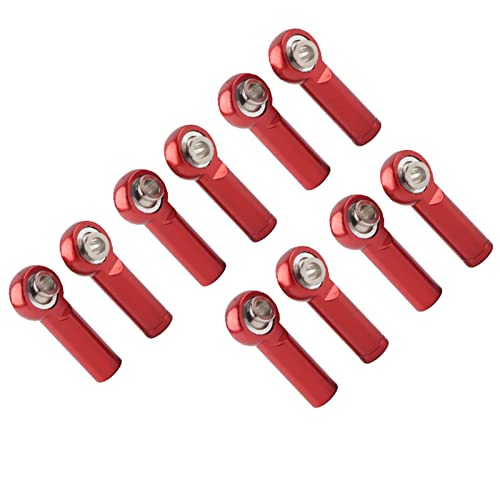 BONKZEBU 10-teiliges RC-Spurstangenkopf, Stößelstangen-Verbindungsstangengelenk aus Aluminiumlegierung für 1/10 RC-Modellauto-Modellspielzeug (Rot) von BONKZEBU