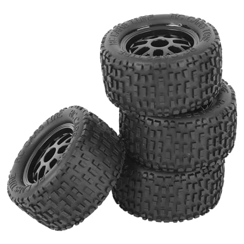 BONKZEBU 4 Stück RC-Reifen aus Gummi, Set 1 Universal-Auto-Modell-LKW-Rad, 1/14 1/16 1/18 Automodell-Zubehör, Short-Course-LKW-Reifen-Reifen-Ersatz für SCY, MJX, WL 78 Mm, 41 Mm, 12 Mm von BONKZEBU