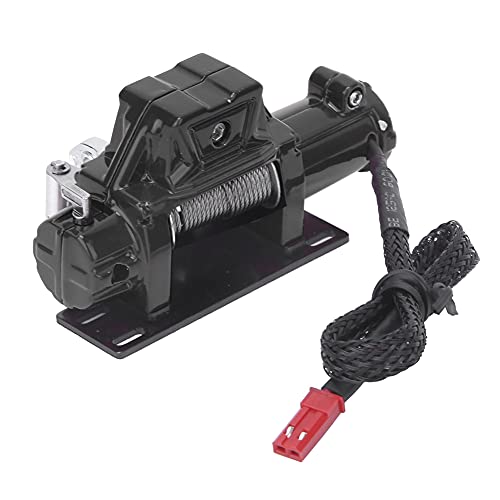 BONKZEBU Automatische Winde Fernbedienung 1/10 Crawler Auto Zubehör Teil Passend RC Metall Elektrische Winde für Axial SCX10 (Schwarz) von BONKZEBU